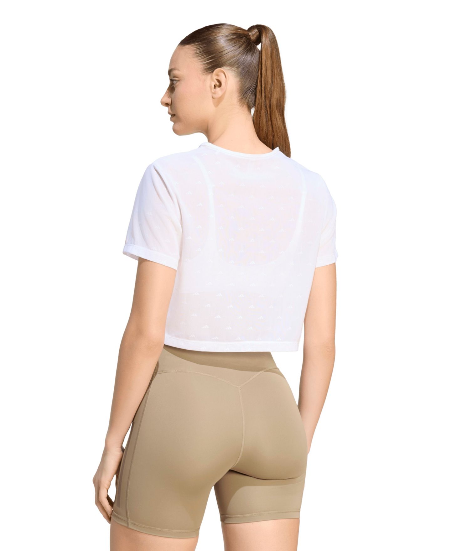 Женская футболка adidas Essentials Workout Boxy Mesh Training, цвет: Chapin — фото 5