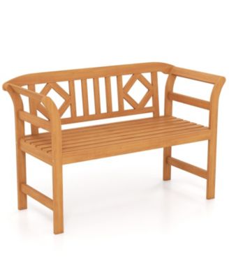 47'' Outdoor Loveseat Bench Curved Armrests for Backyard Front Porch Deck