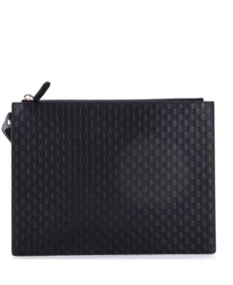 Medium Wristlet Pouch Microguccissima Leather