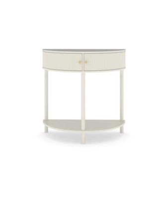 31.5" Corner Cabinet Side Table with 2 Storage Drawers and Bottom Shelf