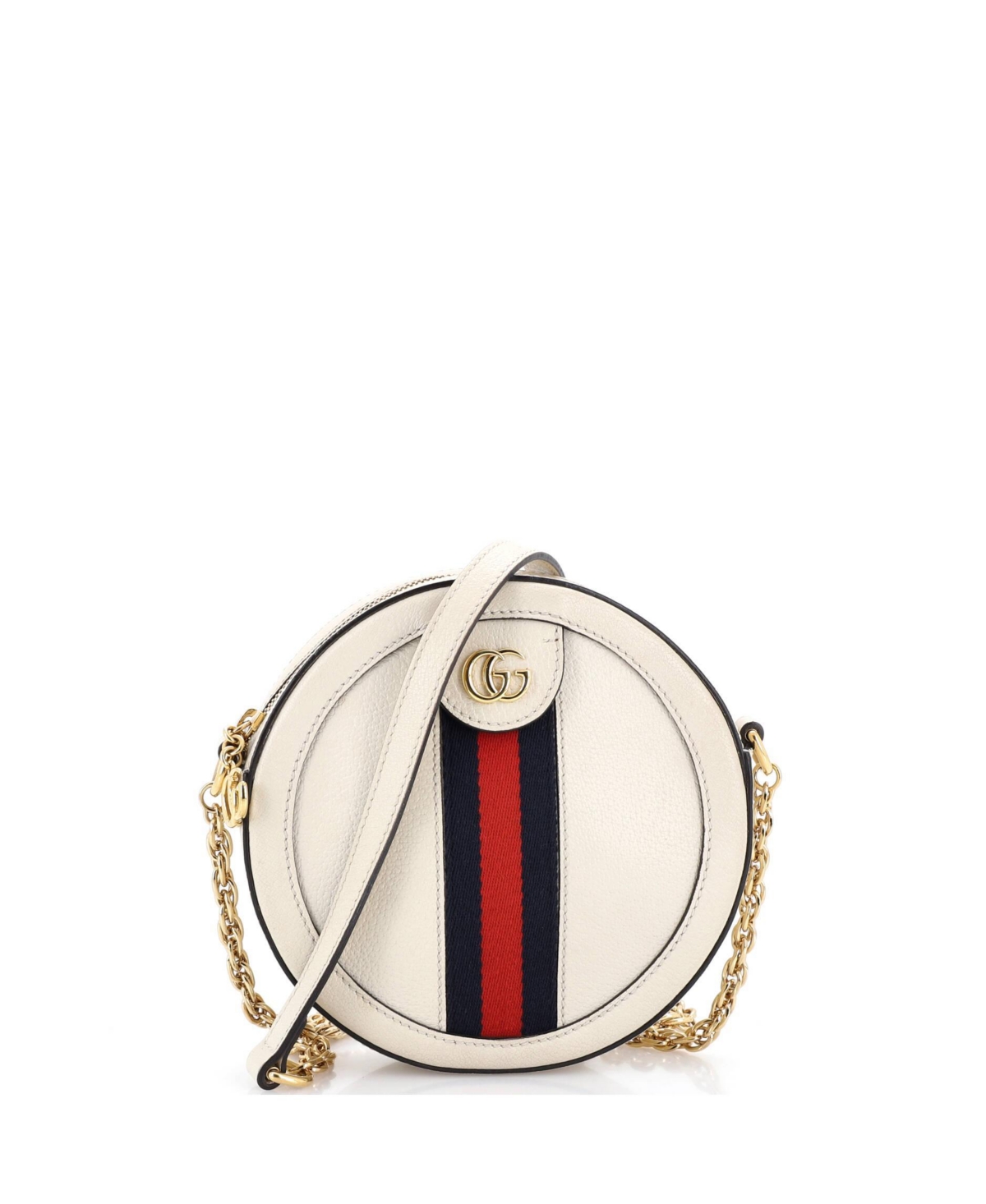 Pre-Owned Gucci Mini Ophidia Round Shoulder Bag Leather - Natural