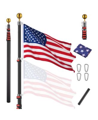 Yescom EZ GO 20Ft Commercial Telescoping Flag Pole Kit Portable Display ...