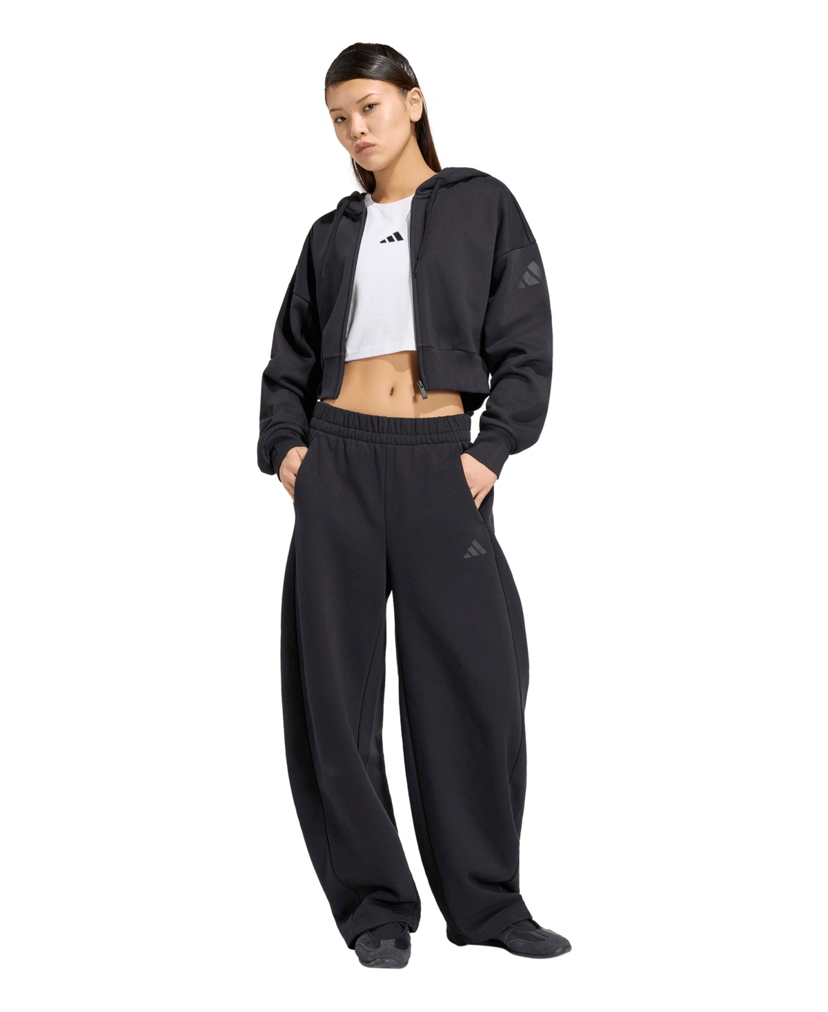 adidas Womens Essentials Contemporary Fleece Full-Zip Hooded Jacket