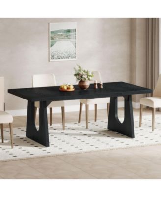 70.9-Inch Dining Table for 6-8 People, Rustic Rectangular Table, Farmhouse Center Kitchen Table for Dining Room, Living Room