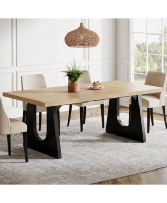 70.9-Inch Dining Table for 6-8 People, Rustic Rectangular Table, Farmhouse Center Kitchen Table for Dining Room, Living Room