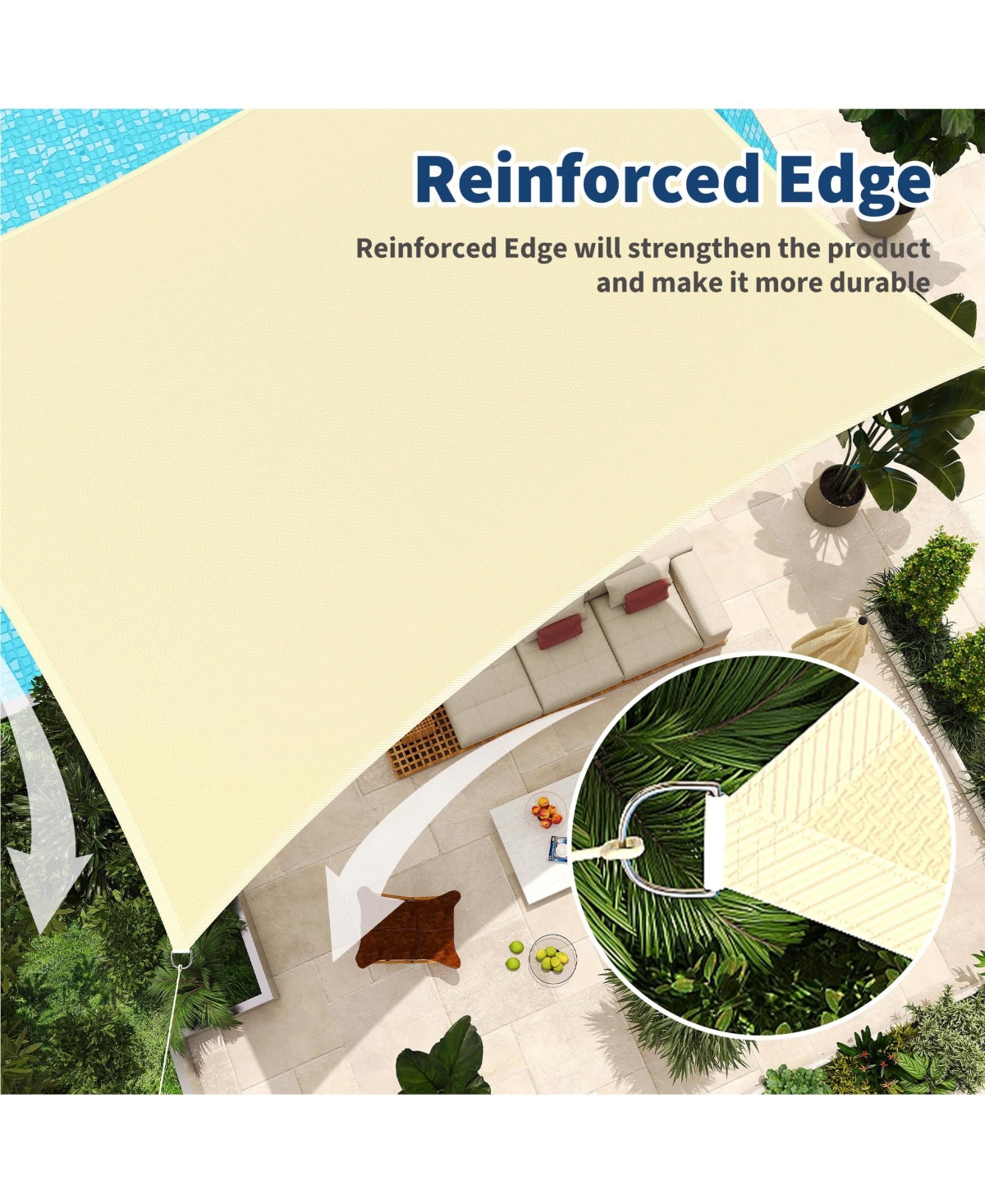 gaomon Sunshade Sail Shade Cloth, Sunshade for Patio, Backyard, Deck, Garden, Sand