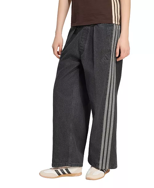 adidas Women's Stadium Washed Denim Loose-Fit Pants