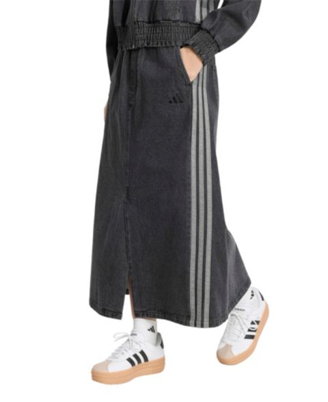 Женская юбка adidas Stadium Washed Denim Loose-Fit, цвет: Чёрный