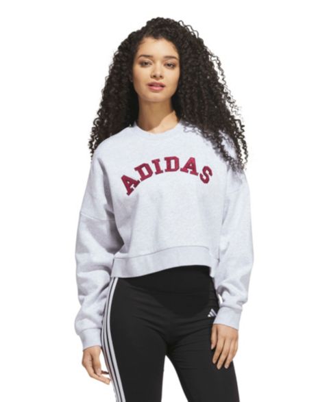 Женский свитшот adidas Chenille Logo Graphic, цвет: Светлый серый меланжевый