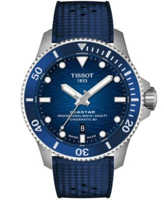 Men's Seastar Blue Rubber Strap Watch 44mm