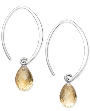 image of Gemstone Sweep Earrings in Sterling Silver (Available in Amethyst, Blue Topaz, Citrine & Peridot)
