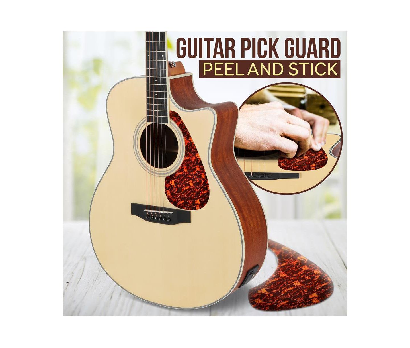 Детские игрушки Pyle 6-String Electric Acoustic Guitar - Guitar with Digital Tuner & Accessory Kit, цвет: Коричневый — фото 5
