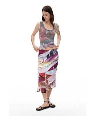 Women's Asymmetrical printed skirt