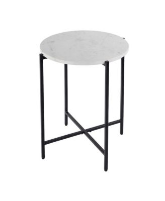 Mirabell Round Marble and Iron Side Table
