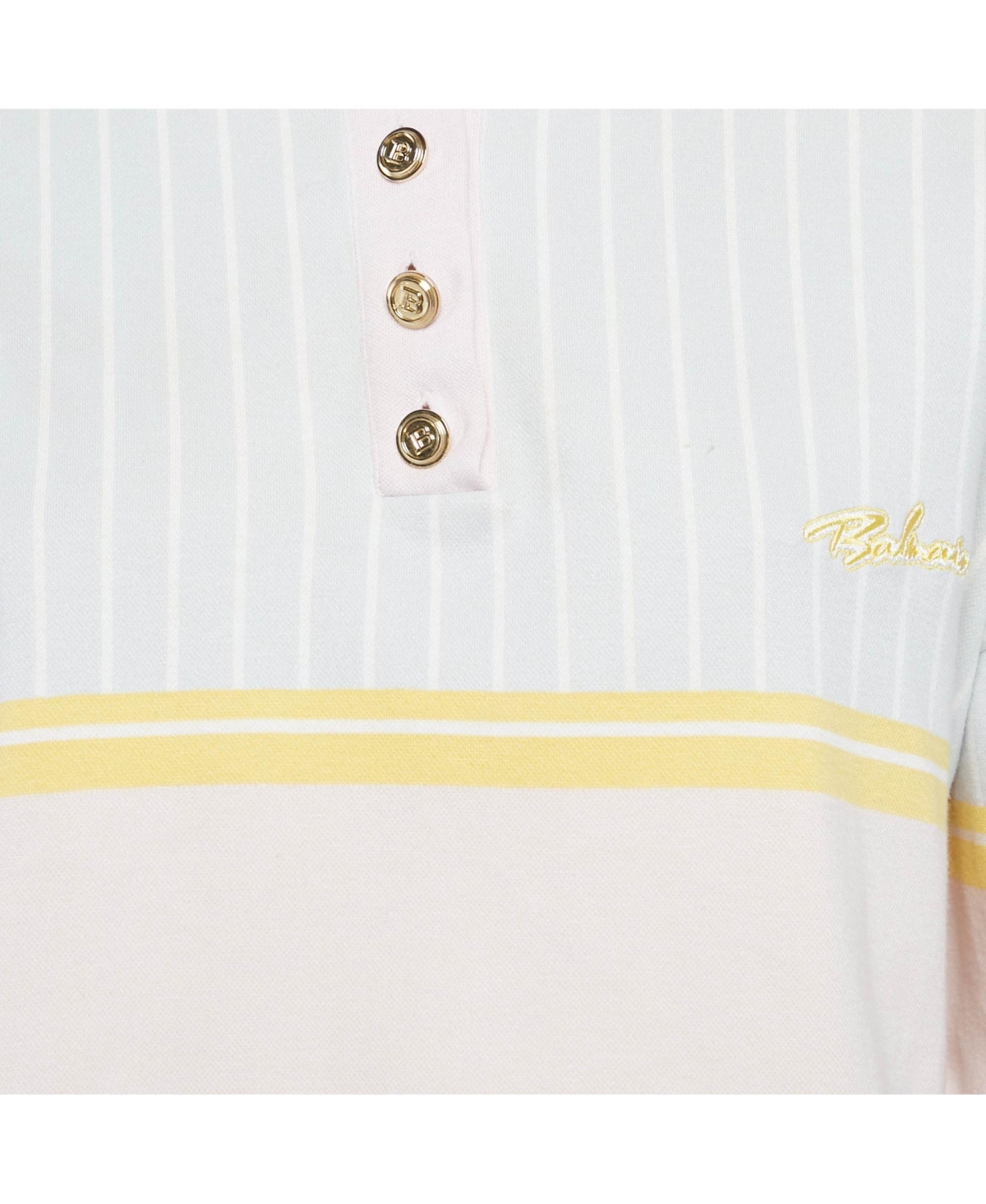 Pre-Owned Balmain Women's Striped Cotton Crop Polo T-Shirt