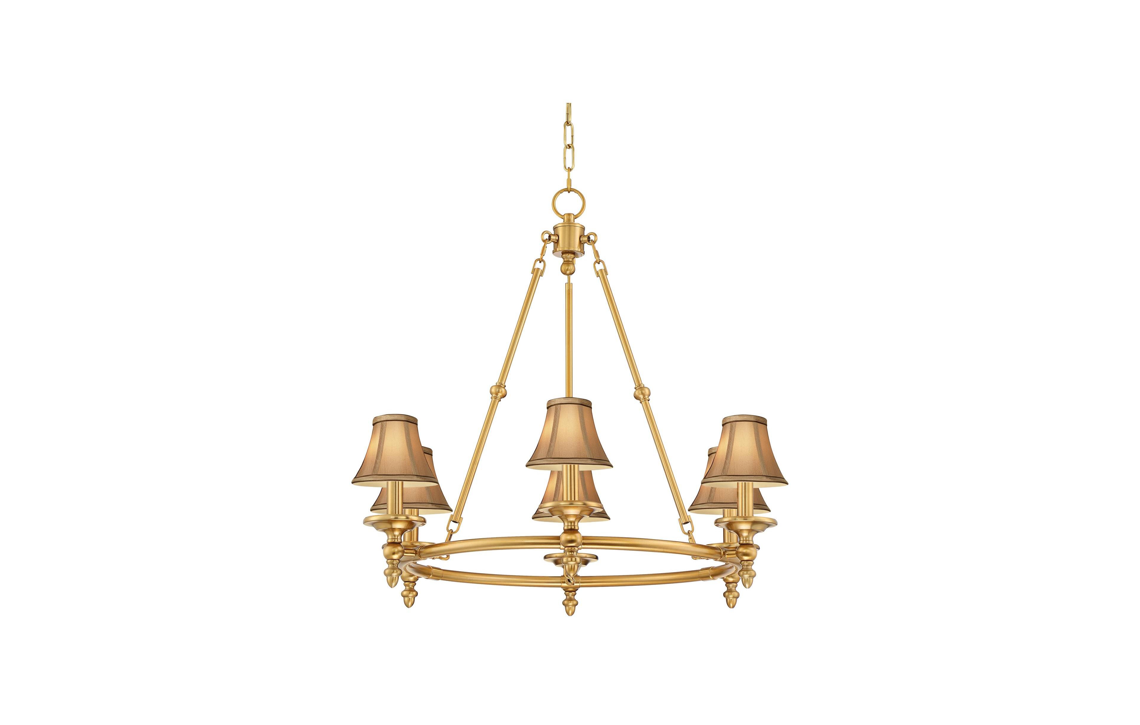 Stiffel Hartley 28 Inch Wide 6-Light Chandelier with Shades