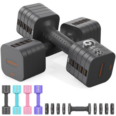 5-in-1 Adjustable Dumbbells Pair, LBS Quick-Adjust Hand Weights for Home Gym and Outdoor Training
