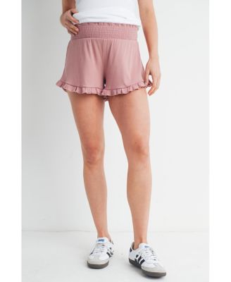 Maternity Smocked Ruffle Lounge Shorts