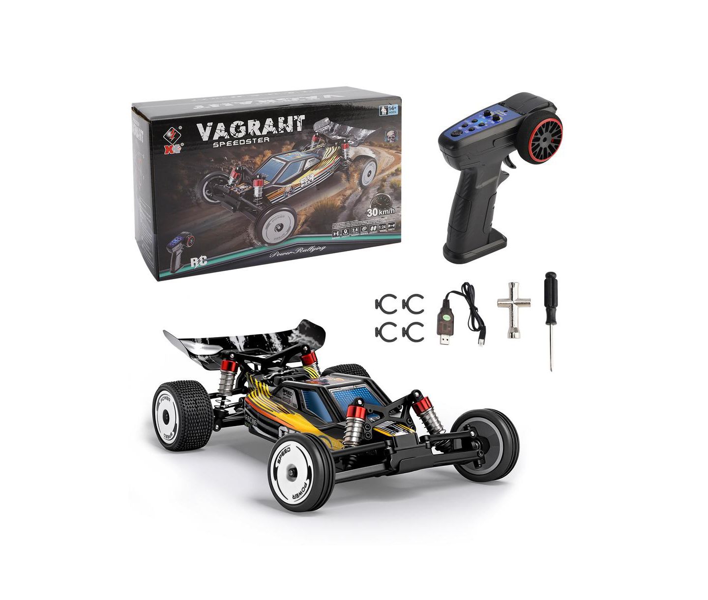 Детская игрушка Bruce & Shark 1:24 Scale Off-Road 3-Speed RC Car, цвет: Чёрный — фото 9