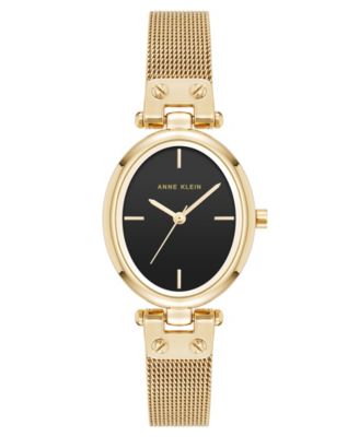 Women's Quartz Oval Gold-Tone Stainless Steel Mesh Watch 26mm