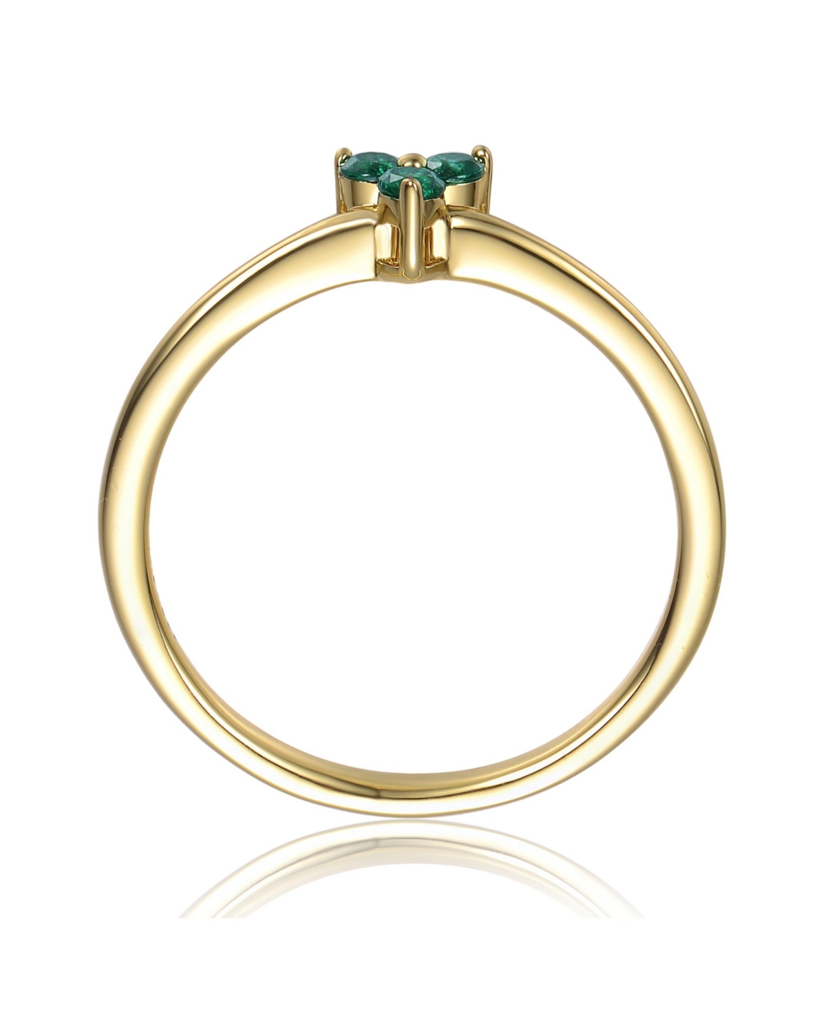 GiGiGirl 14k Gold Plated with Triple Green or Pink Cubic Zirconia Ring