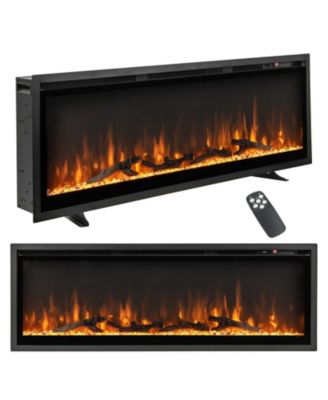 50 Inches Electric Fireplace in-Wall Recessed with Remote Control and Adjustable Color and Brightness-50 inches