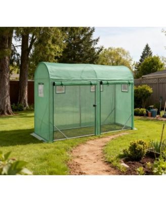 PE Cover Steel Lean To Greenhouse for Outdoor Garden