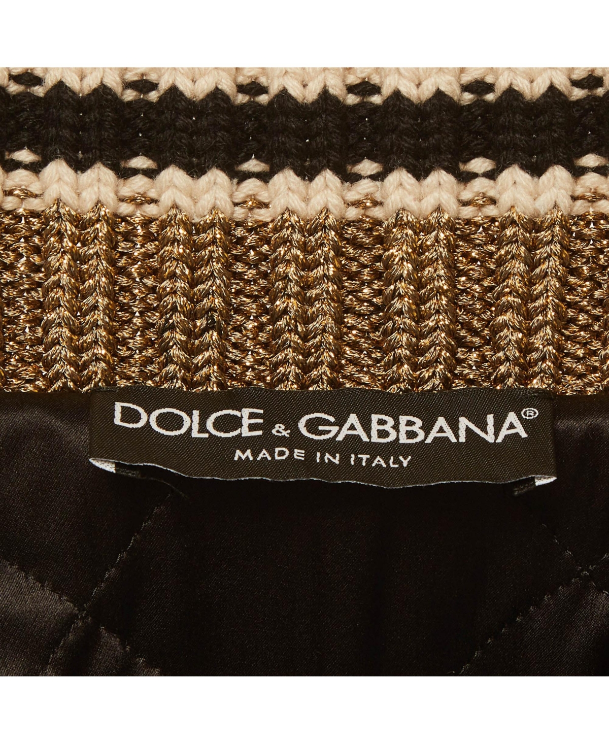 Pre-Owned Dolce & Gabbana Women's Lurex Knit Trim Gabardine Jacket