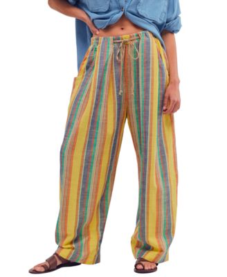 Women's Striped Wide-Leg Pants