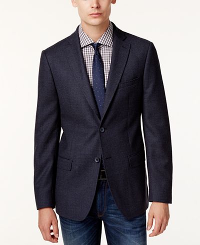 DKNY Men's Extra-Slim Fit Blue Micro Dot Sport Coat