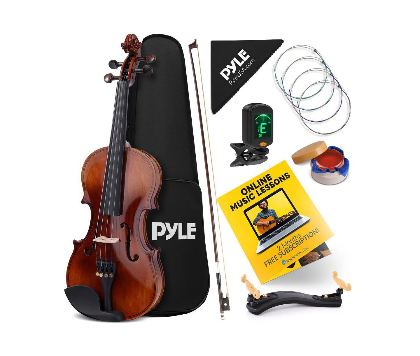 Детские игрушки Pyle 4/4 Student Digital Tuner Violin Kit, Ages 5+ — фото 1
