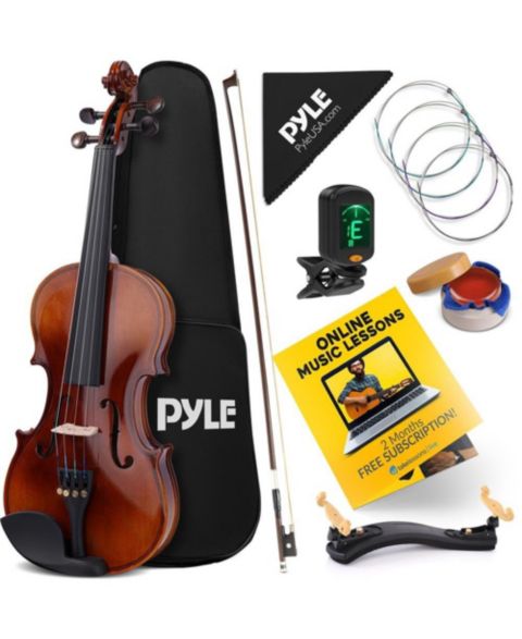 Детские игрушки Pyle 4/4 Student Digital Tuner Violin Kit, Ages 5+