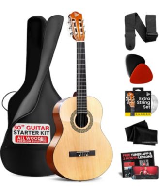 1/4 Size Beginner Acoustic Guitar Kit – 30” All-Wood Junior Acoustic Guitar for Kids & Adults, Lightweight Student Instrument