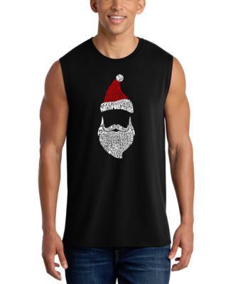 Men's Santa Beard Hat Christmas Word Art Graphic Tank Top