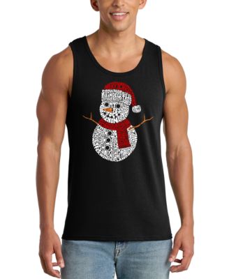 Men's Snowman Christmas Word Art Tank Top