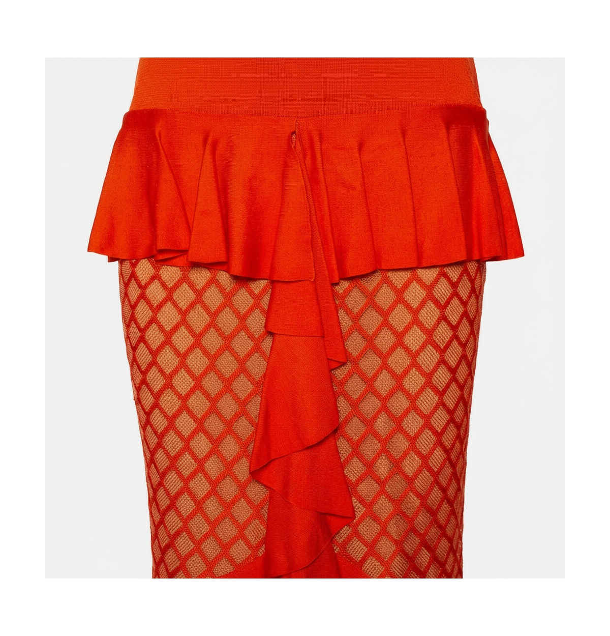 Pre-Owned Balmain Women's Knit Ruffled Midi Skirt