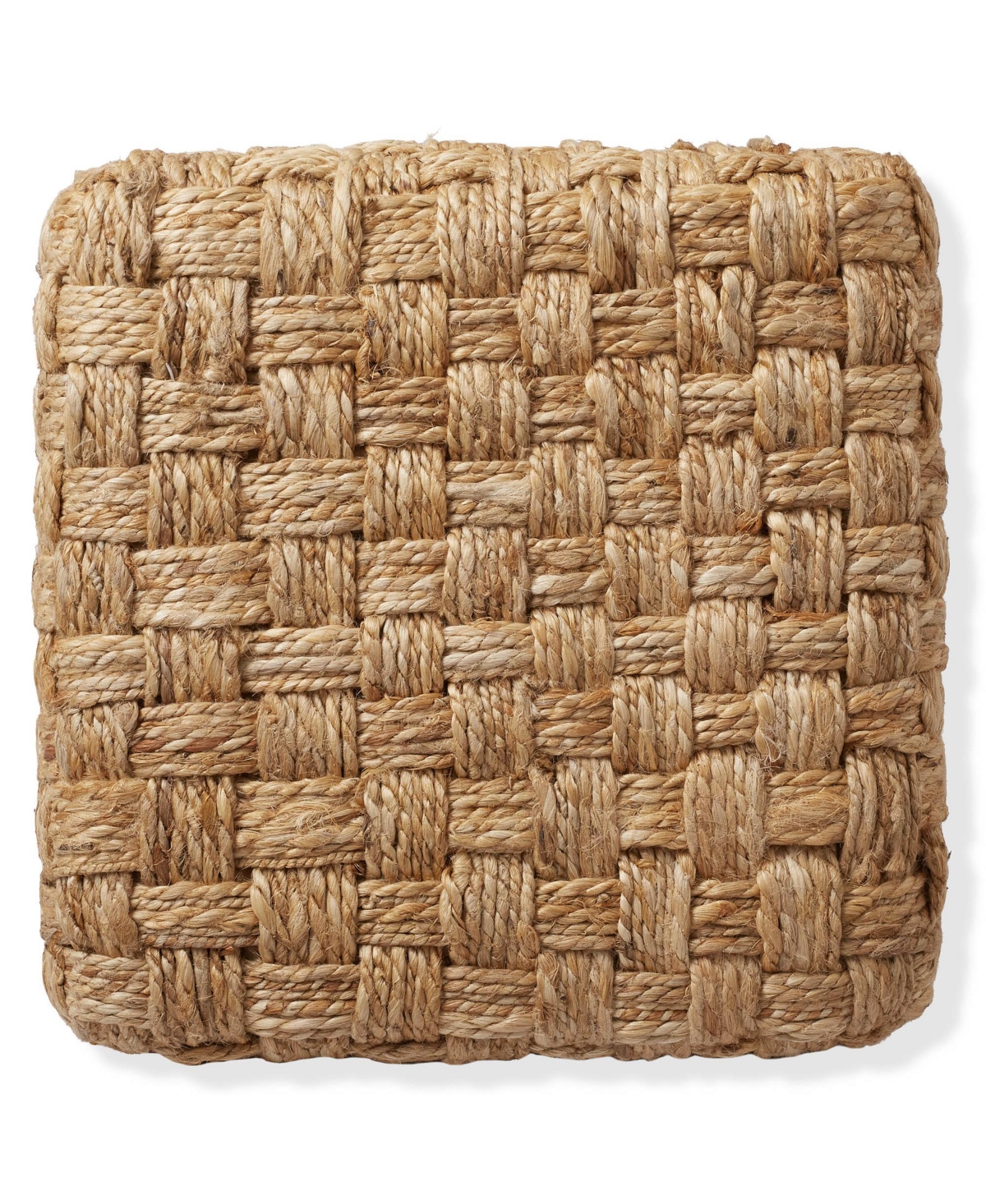 Casafield Seagrass Cube Ottoman, Square Handwoven Pouf, Indoor Boho Home Decor for Living Room, Apartment