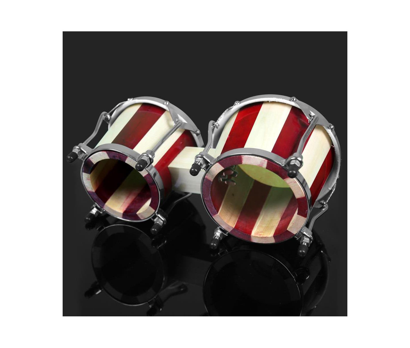 Детские игрушки Pyle Hand-Crafted Wooden 2-Piece Bongo Drums, Ages 3+, цвет: Коричневый — фото 2