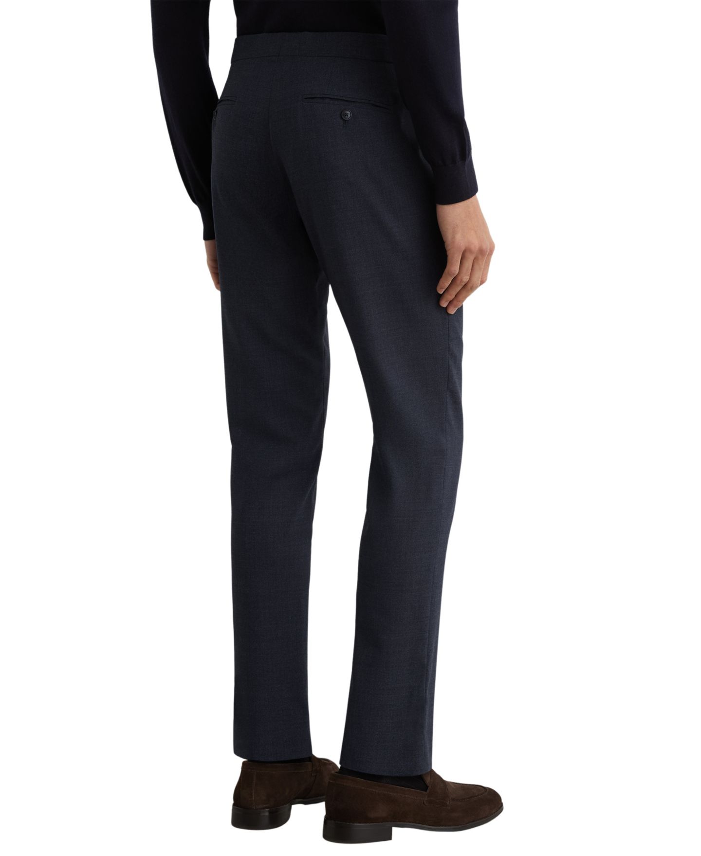 Мужские брюки REISS Fiber Wool Textured Tailored-Fit, цвет: Синий — фото 2