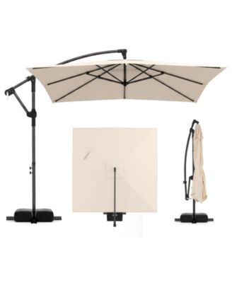 8 x 8 Feet Offset Cantilever Patio Umbrella Square Hanging Outdoor Market Umbrella Outdoor