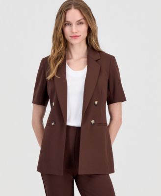 Women's Open-Front Short-Sleeve Blazer, Regular & Petite
