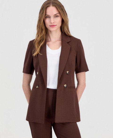 Женские Anne Klein Women's Open-Front Short-Sleeve Blazer, Regular & Petite
