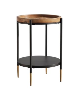 2-Tier Round Side Table for Living Room or Bedroom