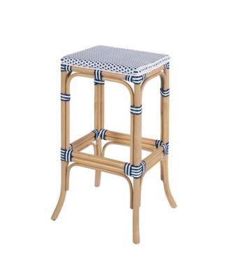 Laguna 30.5 in. Seat Height Rectangular Rattan Backless Bar Stool