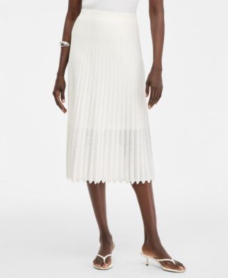 Women's Sweater-Knit Pleated High-Waisted Skirt