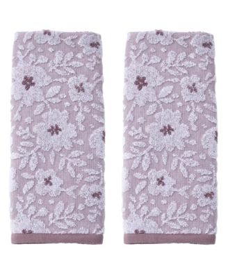 Floral Jacquard 2-Piece Hand Towel Set