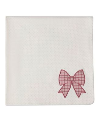 Baby Girls "Put A Bow On It" 100% Cotton Embroidered Swaddle Blanket