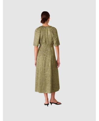 whistles green dresses Linen Sage Green Tie Set Traditional