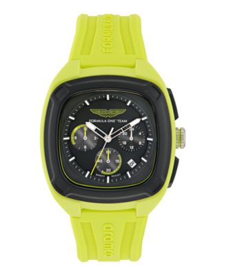 Aston Martin F1 Men's Ovr Chronograph Date Quartz Light Green Silicone Watch 44mm - Lime