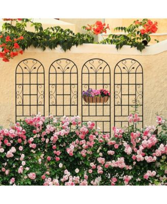 Metal Garden Trellis 86.7" x 19.7" Rustproof Trellis for Climbing Plants Outdoor Flower Support